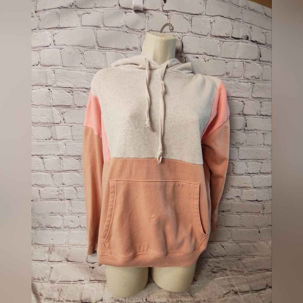 American Eagle Ahh Mazingly Soft Color Block Pink Mauve Athleisure Hooded Pullov